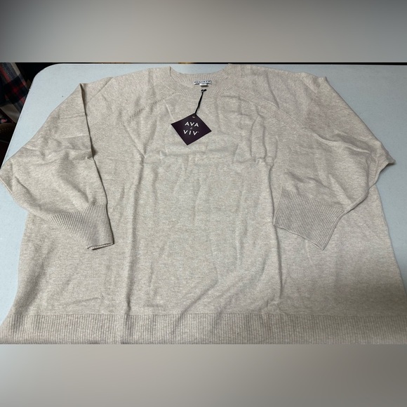 Ava & Viv Oatmeal Lightweight Sweater 4X NWT - Picture 5 of 7